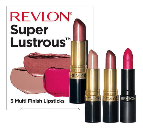 Lápiz Labial Revlon Super Lustrous De 3 Piezas De Alto Impac