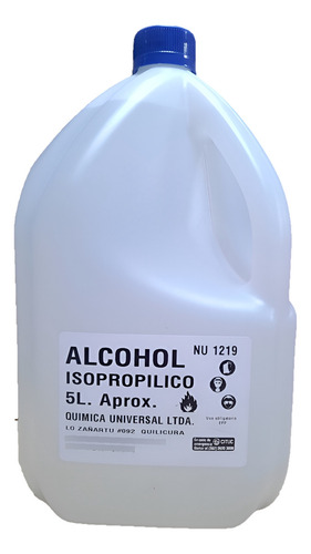 Alcohol Isopropílico 99,7% 5 Litros Quimica Universal