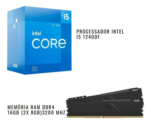 Kit Intel I5 12400f Placa Mãe Asus H610m-cs Ram 16gb 3200mhz