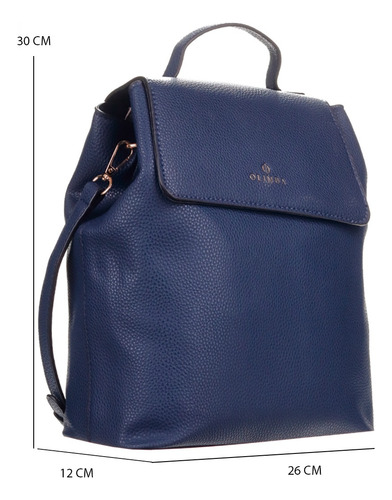 Mochila Olimba Para Mujer Urbana Comoda Modelo 9971 Azul Liso