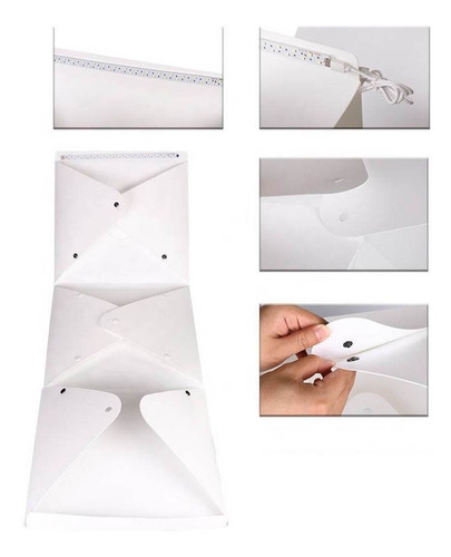 Mini Estúdio Fotográfico Portátil 40cm Com Luzes De Led
