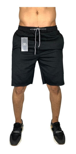 Bermuda Moletom Shorts Masculino Elástico Confortável 