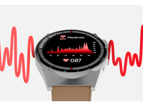 Relógio Smartwatch Touch 1,28 Ip67 Gt Classic Bege Goldentec