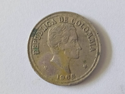 Moneda De Colombia 20 Centavos 1966
