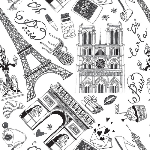 Papel De Parede Paris Com Detalhes Em Preto E Branco