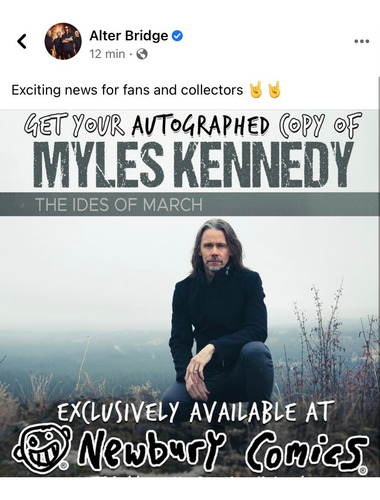 Cd Disco Autografiado Myles Kennedy Alter Bridge Slash 2021 (Usado)