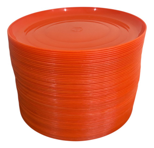 Plato Taquero 50 Piezas De Un Solo Color Calidad Naranja Plato Taquero Naranja
