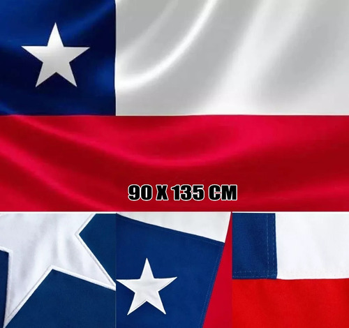 Bandera Chilena Grande, Tela 90x135 Cm, Oferta