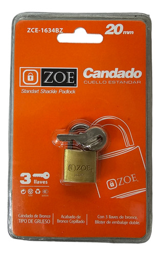 Candado Zoe 20mm (blister)