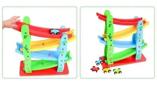 Imagen 3 de 8 de Autopista De Madera Juguete Didáctico Para Niños Montessori