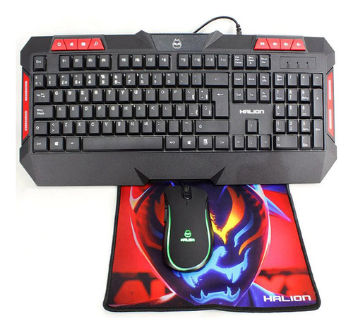Kit Gamer Halion Ha-407c Custer 3 En 1 Con Luces Led