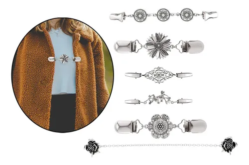 6 Uds Moda Suéter Chal Clips Ropa Pato Clip Bufanda Broche