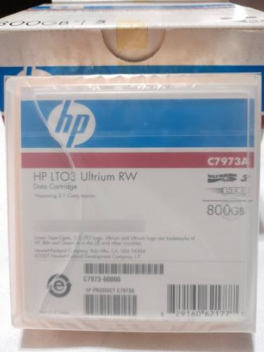 Hp Lto3 Ultrium Rw, Cartuchos De Datos 800g, C7973a Nuevo