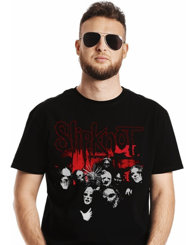 Polera Slipknot Band Photo Rock Impresión Directa