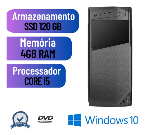 Imagem 1 de 8 de Pc Desktop I5 4gb Ssd 120gb Win10 _ Programas Basicos