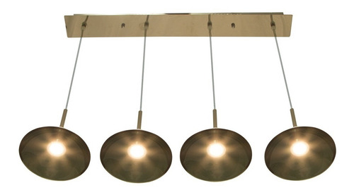 Lámpara Colgante Led 4 Luces Cristal De Humo Acabado Cromo Color Gris Lumimexico 04066-4