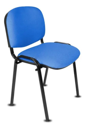 Imagen 1 de 1 de Silla de escritorio Mobilarg Lisy fija tapizada s/brazos base negra azul con tapizado de tela