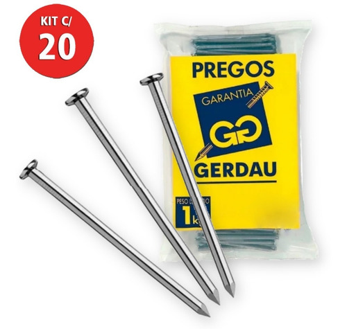 Imagem 1 de 3 de Prego 27x30 Com Cabeça 20kg Gerdau