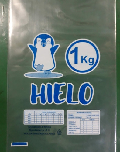 Imagen 2 de 2 de Bolsas Para Envasar Hielo De 1 Kg