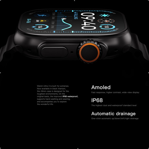 Smartwatch Lucsmart U3w Ultra 49mm Com Gps E Música 2025
