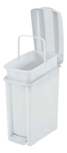 Basurero De 10 Litros Blanco De Pedal Rimax