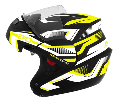 Capacete para moto  escamoteável Pro Tork Attack  EVO  preto e amarelo attack evo tamanho 58 