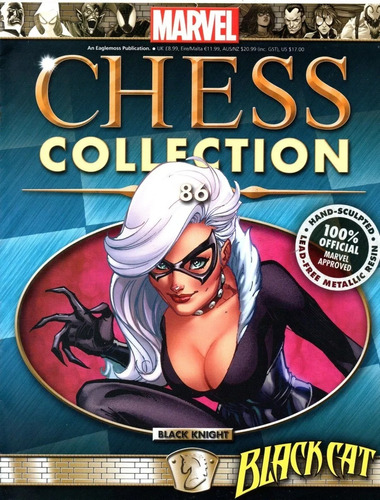 Revista Marvel Chess Collection N° 86 - Black Cat + Miniatura - 16 Páginas Em Inglês - Editora Eaglemoss - Formato 22 X 27,5 - Capa Mole - 2016 - Bonellihq Abr24