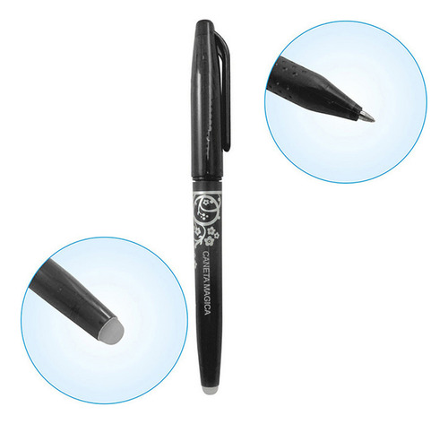 Caneta Fantasminha Costura Alfaiate Patchwork 10 Refil Preto