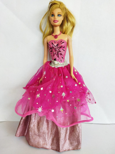 Barbie Vestido Largo Rosa Estrellas Dije Blusa Pintada 2009