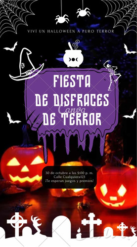 Invitación Halloween Digital Con Ubicación