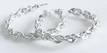 Comprar Aros Argolla Cubanos Plateados Ultima Moda
