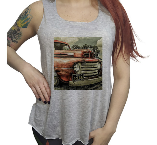 Musculosa Dama Auto Vintage Coche Antiguedad Vehiculo P4