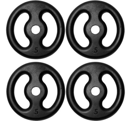Kit Anilha Pintada 4x5kg Peso Academia P/halter E Barra Cor Preto