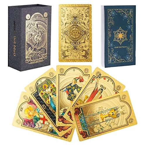 Cartas De Tarot Luxury Gold Sun Pvc 78u + Caja- Guia