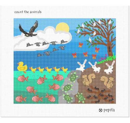 Pepita Count The Animals - Lienzo Con Aguja