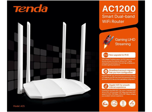 Router Wifi De Doble Banda Marca Tenda Ac5 (Usado)