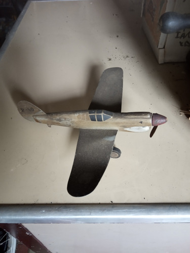 Antiguo Juguete Avión De Chapa Decoración Colección 
