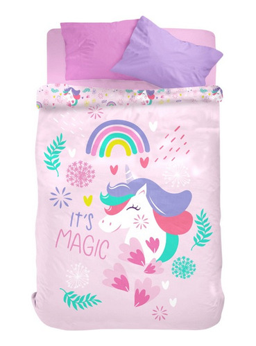 Acolchado Piñata Cuna Funcional Bebe Reversible Unicornio