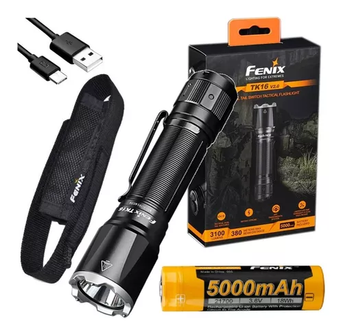 Linterna Tactica Fenix Tk16 V2.0 3100 Lumens + Bateria 5000