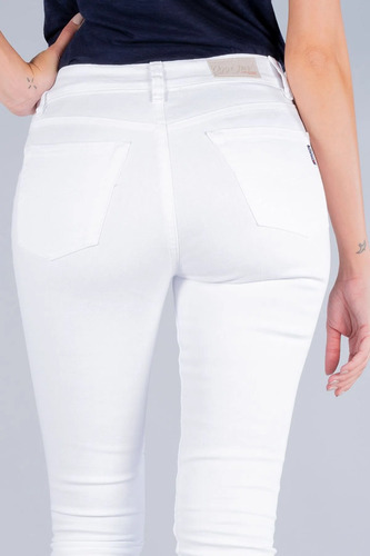 Pantalón Oggi Passion Slub Blanco Slim Dama