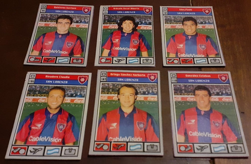 6 Figuritas Recortadas De Futbol '95 ** San Lorenzo ** 