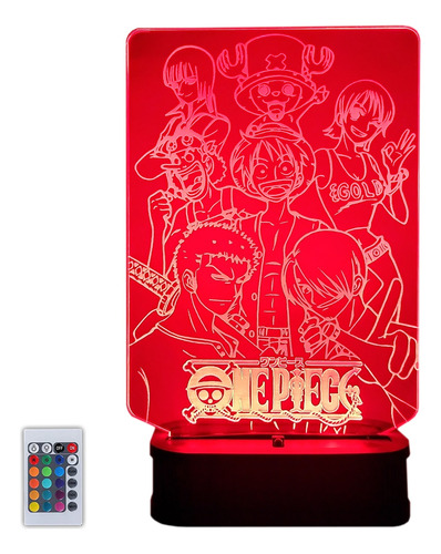 Lámpara  Acrilico Led Rgb Multicolor One Piece Anime