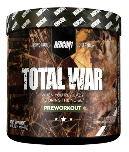 Pre Entreno Redcon1 Total War 30 Servs Sabor Outdoor Punch