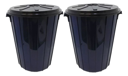 Set X2 Cestos De Basura 70litros Verde Negro Consorcio