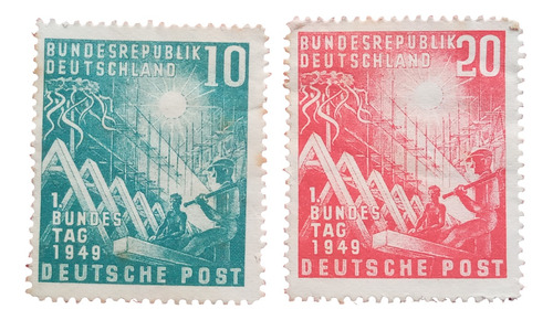 Alemania Serie 2 Estampillas 1949 Apertura Parlamento Yv 1y2