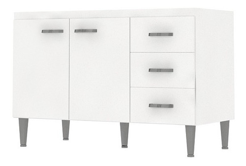 Mueble Cocina Bajo Mesada Armario Aparador Compramas Color Blanco