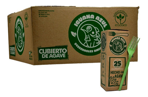 500 Tenedores Biodegradable De Agave Ecológico 20pack/25pza