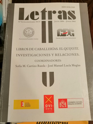 Letras 2004-05 Libros De Caballería. El Quijote. Investigaci