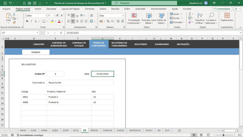 Planilha De Controle De Estoque De Almoxarifado 4.0