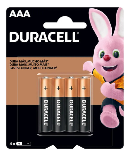 Pilas Alcalinas Duracell Aaa Lr6 1.5v Pack X4 Larga Duracion